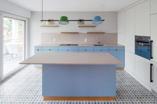 lackierte Küche hellblau